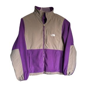 The North Face Jacket Women’s Size XL Purple Zip Up Colorblock Gray Fleece